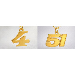 Médaille Numéro – Plaqué Or 24K  ou argent