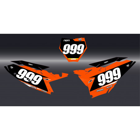 Kit déco plaques motocross KTM SX / SXF 125 250 450 (2025–2026) – Personnalisable
